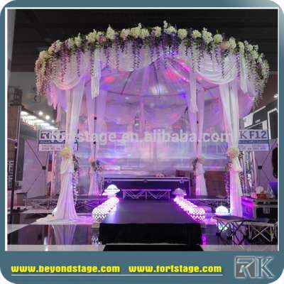 curved decorative backdrop poles pipe and drape for wedding hall